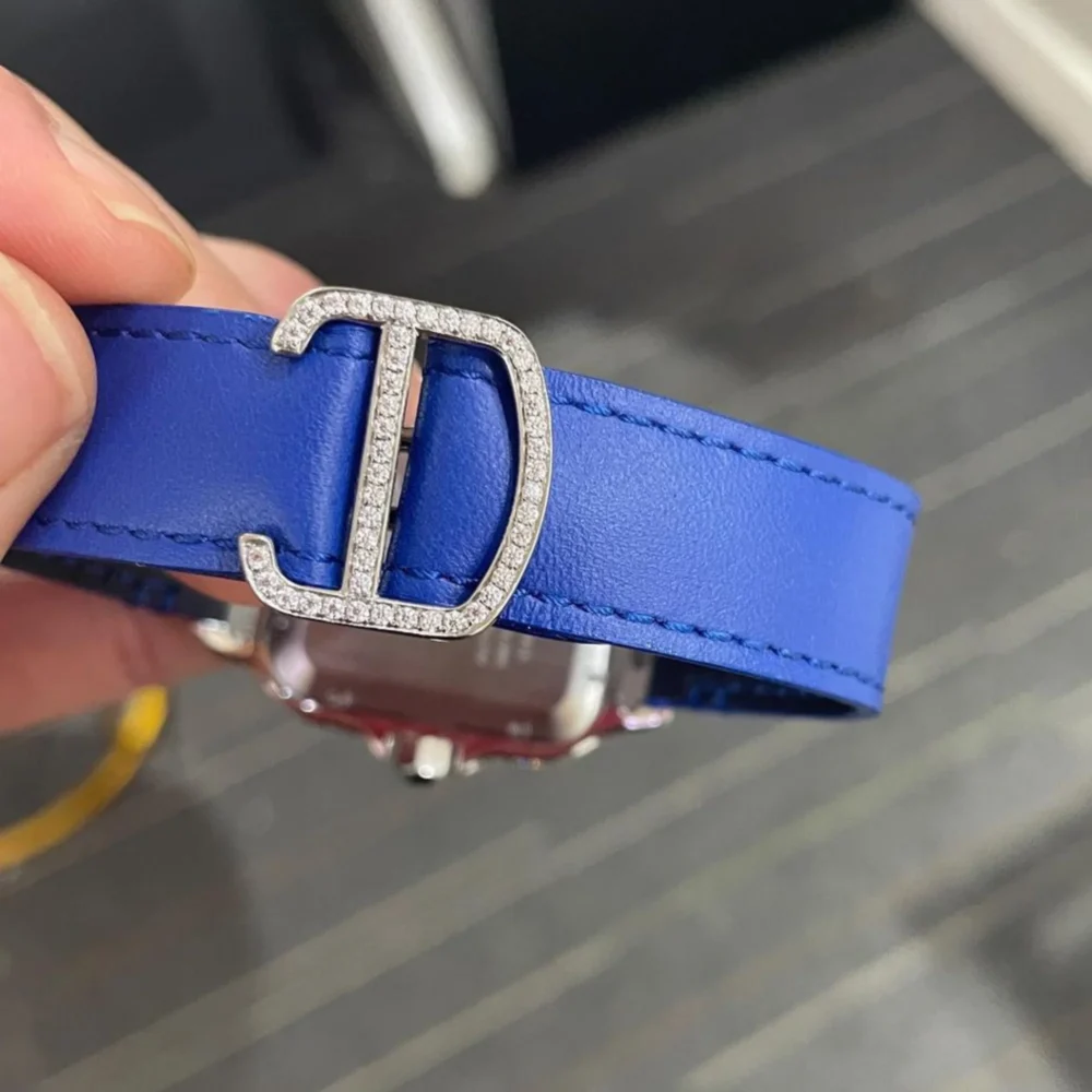 SANTOS BLUE LEATHER BEND VVS MOISSANITE - Image 4