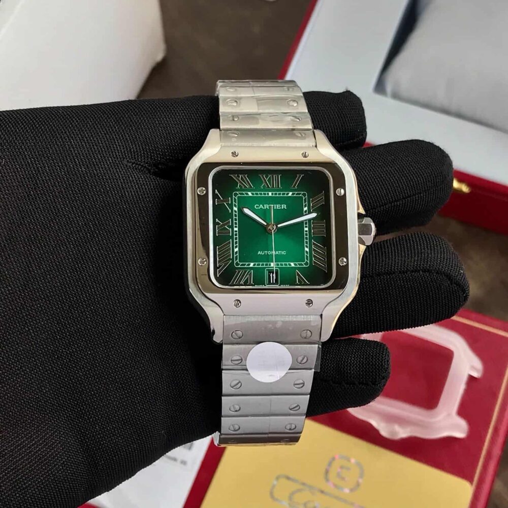 Santosh Silver Green Dial Swiss Movement Men’s Watch - Image 4