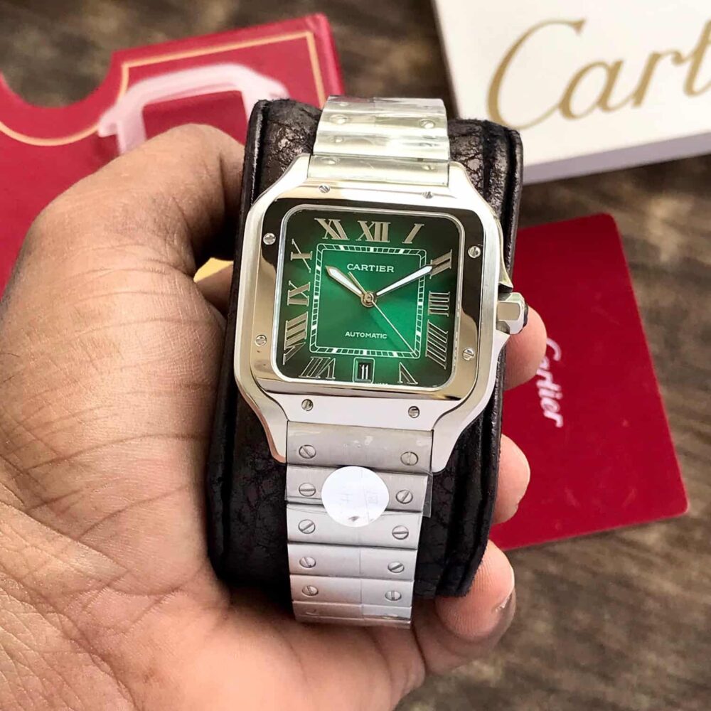 Santosh Silver Green Dial Swiss Movement Men’s Watch - Image 3