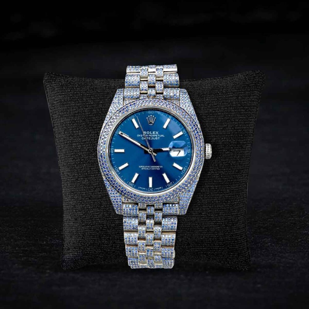 JUST DATE BLUE FACE JUBLIE BEND VVS MOISSANITE