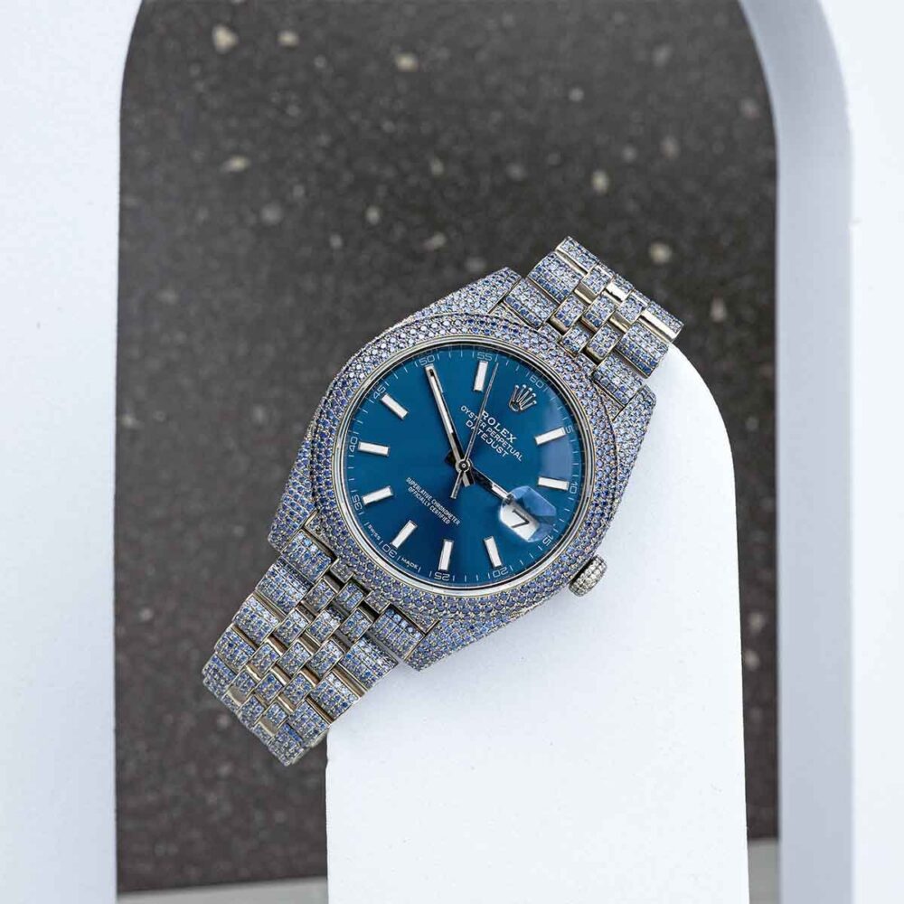 JUST DATE BLUE FACE JUBLIE BEND VVS MOISSANITE - Image 4