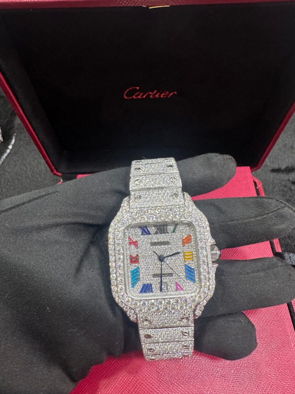 SANTOS RAINBOW DIAL VVS MOISSANITE