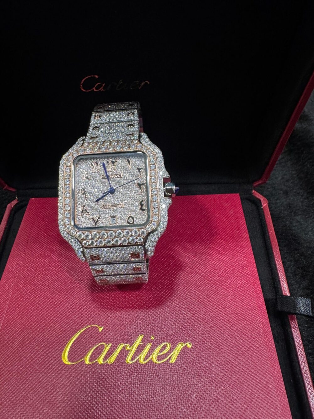SANTOS FULL WHITE ARABIC DIAL VVS MOISSANITE - Image 2