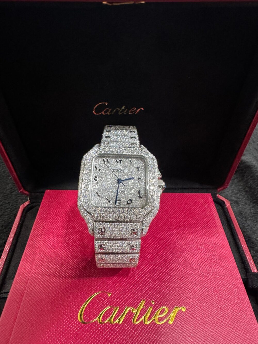 SANTOS FULL WHITE ARABIC DIAL VVS MOISSANITE - Image 3