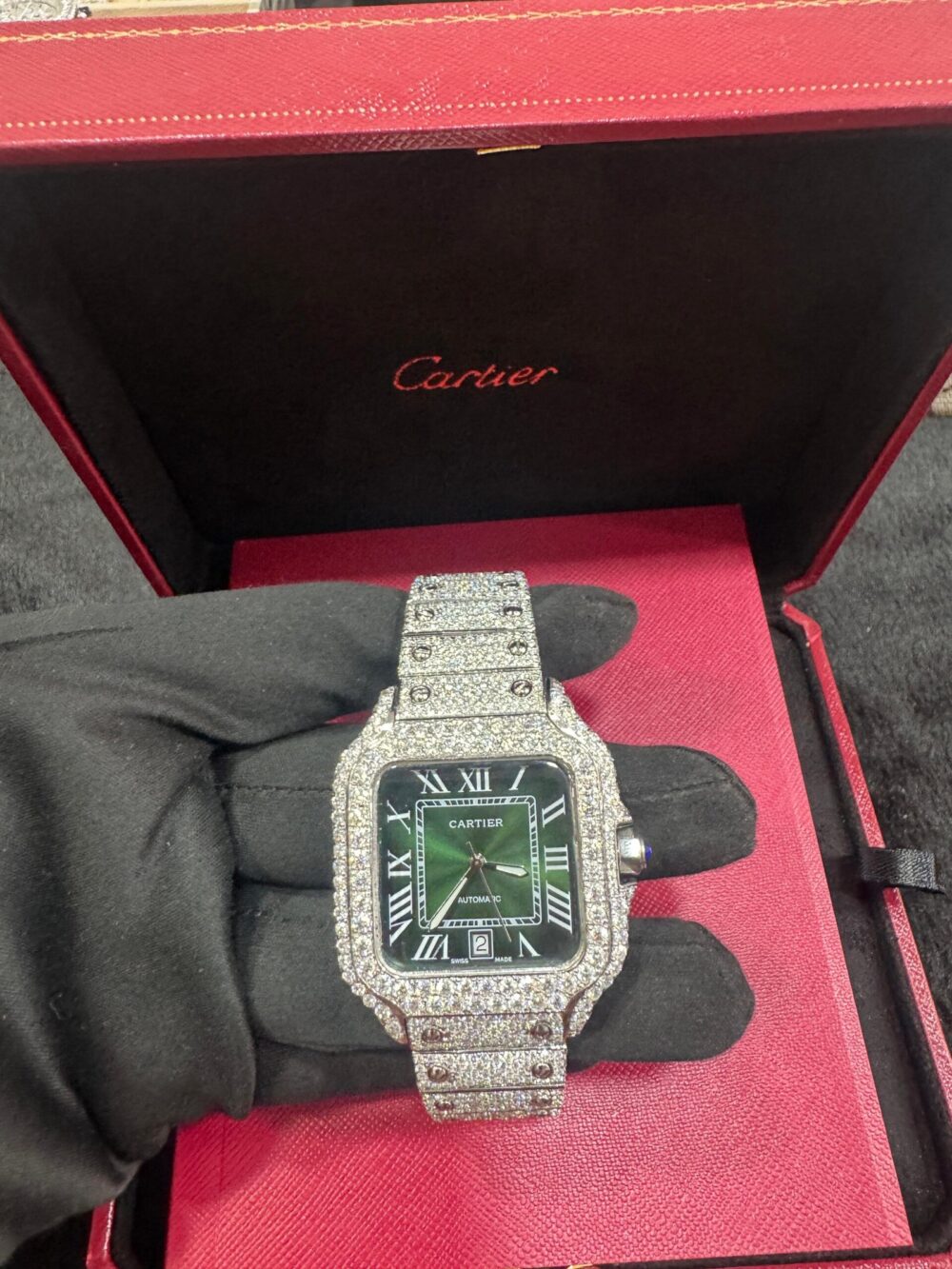 SANTOS GREEN FACE VVS MOISSANITE