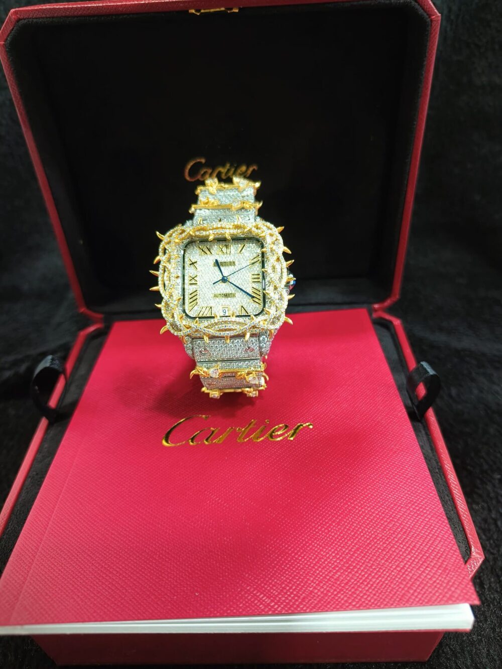 THRONE JESUS YELLOW GOLD ROMAN DIAL VVS MOISSANITE