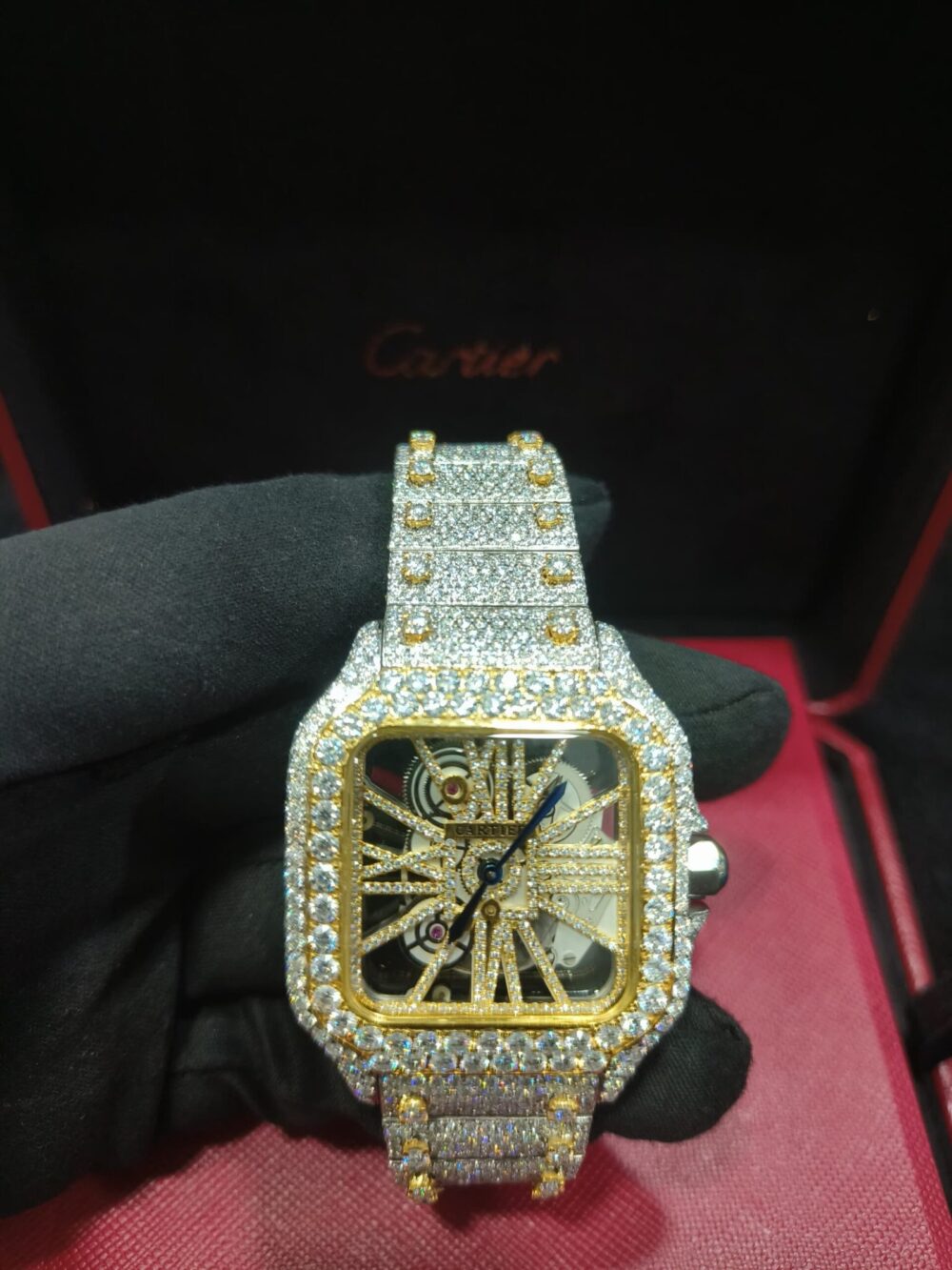 SKELETON TWO TONE BIG DIAMOND POINTERS VVS MOISSANITE - Image 4