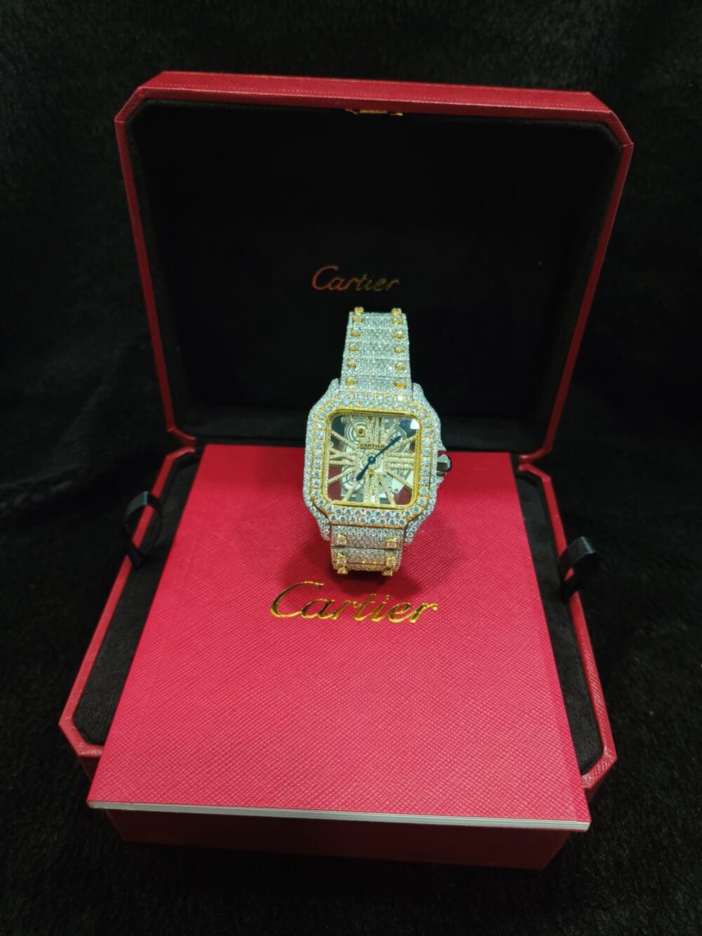 SKELETON TWO TONE BIG DIAMOND POINTERS VVS MOISSANITE