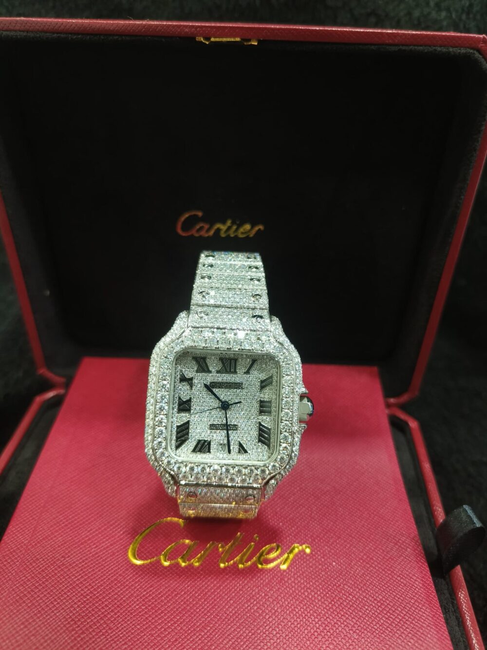 SANTOS WHITE ROMAN DIAL FLAT BEND VVS MOISSANITE - Image 4