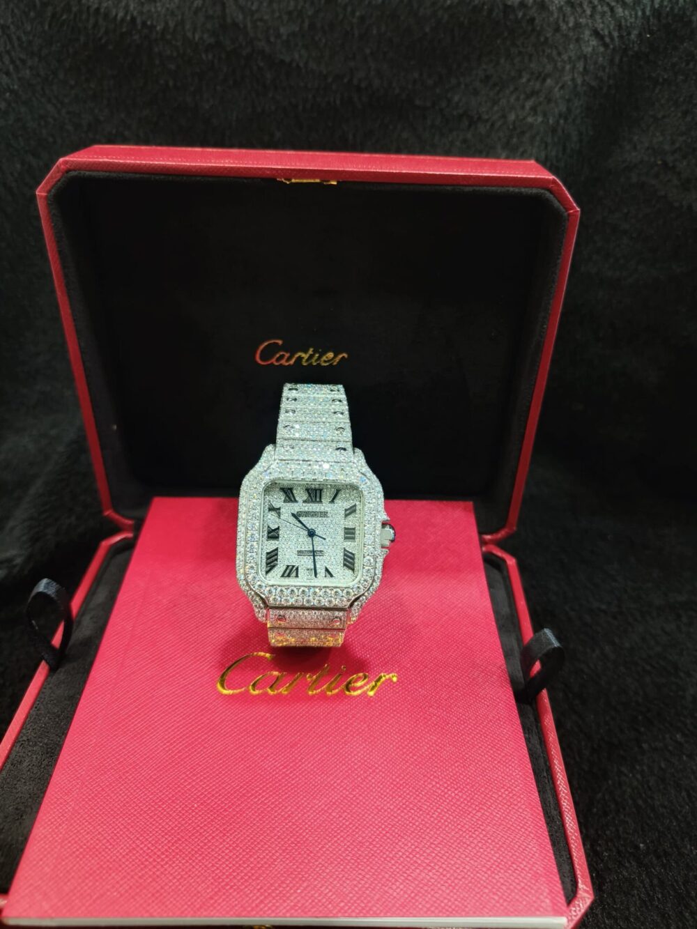 SANTOS WHITE ROMAN DIAL FLAT BEND VVS MOISSANITE
