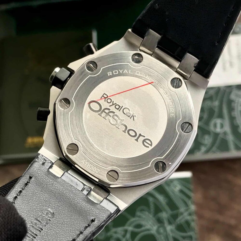 Off Shore Chronograph’s Black Leather Strap White Dial - Image 4
