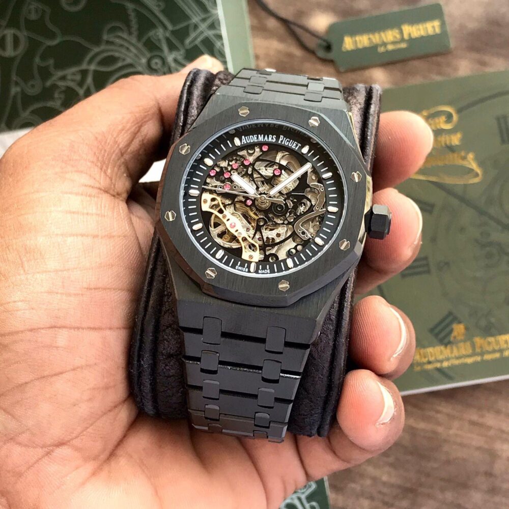 Royal Oak Double Balance Wheel Open worked Skeleton Dial Full Black Automatic - Image 4