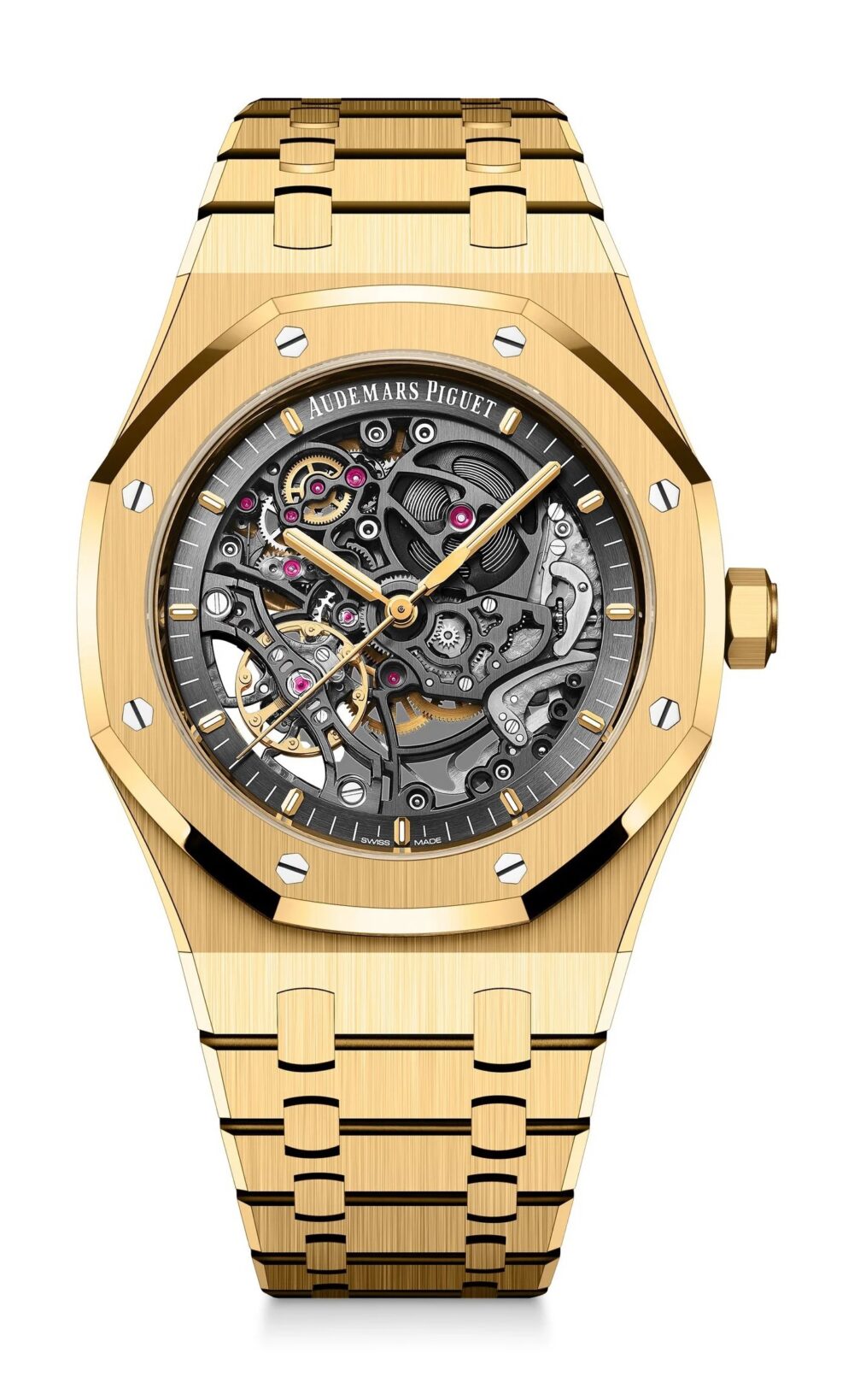 Royal Oak Double Balance Wheel Open worked Full Gold Skeleton Dial Automatic