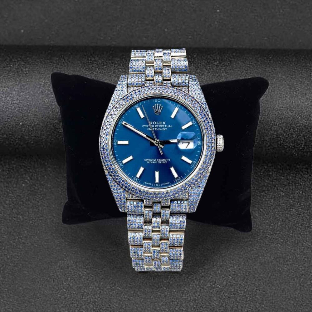 JUST DATE BLUE FACE JUBLIE BEND VVS MOISSANITE - Image 2